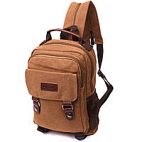 Текстильный рюкзак с уплотненной спинкой и отделением для планшета Vintage Коричневый BuyIT Текстильний рюкзак