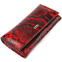 Женский кошелек из натуральной лакированной кожи с тиснением под змею CANPELLINI 21656 BuyIT Жіночий гаманець