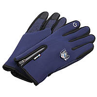 Мужские термо перчатки BL Sport 2021 синего цвета.