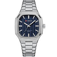 Мужские серебряные часы наручные Curren Quadro BuyIT Чоловічий срібний годинник наручний Curren Quadro