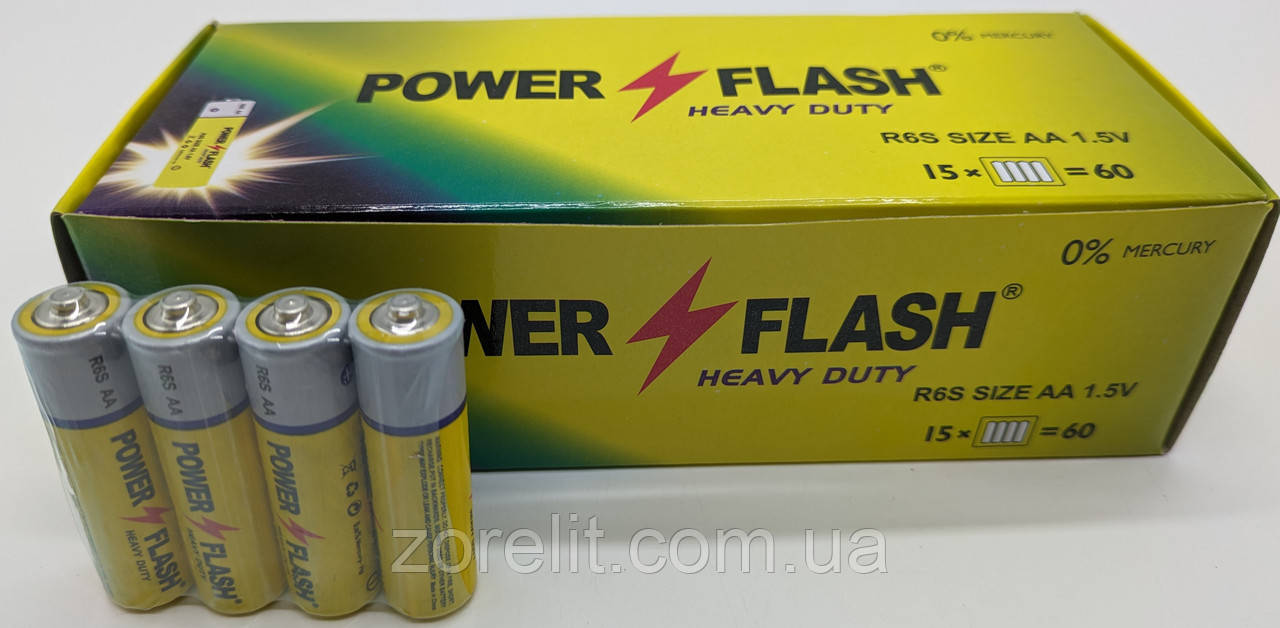 Батарейка Power Flash R06 AA сольова, блістер 4 шт, фото 1
