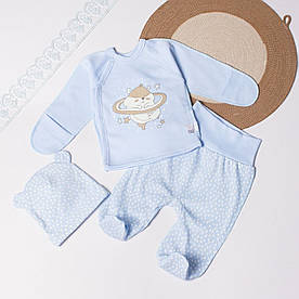 Комплект одягу дитячий 3 од. для хлопчика RoyalBaby Сплячий хом'ячок (байка) на зріст 56, 0-3 міс