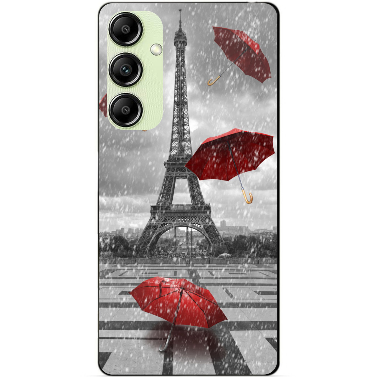 Силіконовий чохол бампер для Samsung A13 5G з малюнком Дощ у Парижі Франція Ейфелева Вежа