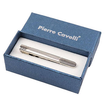 Сріблястий затискач для краватки Pierre Cavelli S2212