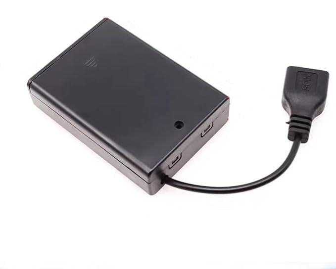 Акумуляторний/батарейний відсік на 3 х АА з кришкою і USB-мама