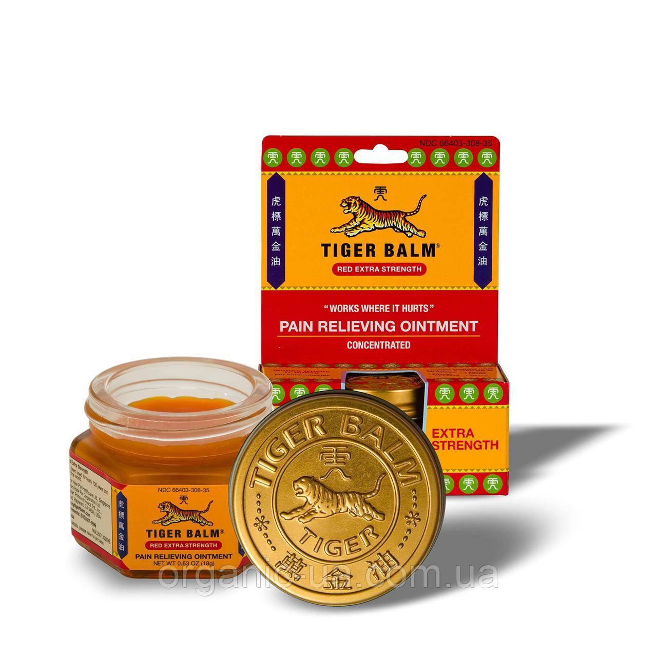 Tiger Balm, що знеболює мазь посиленої дії, 18 г (0,63 унції)