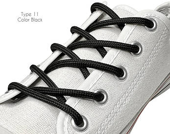 Шнурки для взуття 60см Чорні круглі 4.5мм поліестер Тип11