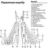 Мультитул професійний MasterGear 17 інструментів 420/440 UAD Чорний, фото 10