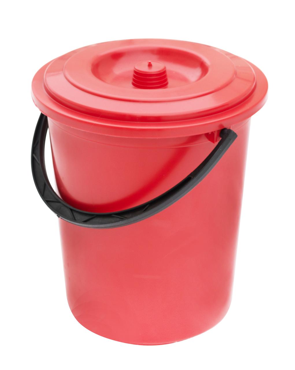 Відро пластикове 6 літрів з кришкою кольорове Ø 22 см h=26 см (ПРОМСАНТЕХПЛАСТ)