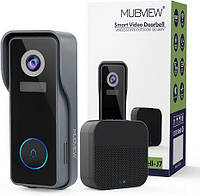 Беспроводная камера дверного звонка MUBVIEW с звуковым сигналом 2K HD, Wi-Fi-видеокамера дверного звонка