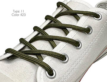 Шнурки для взуття 60см Хакі круглі 4.5мм поліестер Тип11
