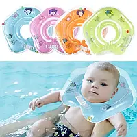 Круг для купания младенцев с ручками, надувной круг на шею для купания новорождённых