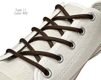 Шнурки для взуття 60см Темно-коричневі круглі 4.5мм поліестер Тип11
