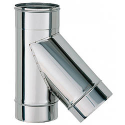 Трійник 45 градусів з нержавіючої сталі ф130 0,6 мм AISI 430