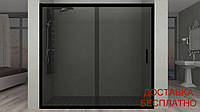 Душова двері Aquanil CARMEN, 120х190, розсувні двері, тоноване скло з чорним профілем