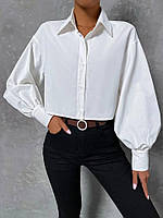Укороченная рубашка с широким рукавом. женская 42-44,46-48