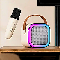 Детский беспроводной караоке микрофон с колонкой 2в1 К12 Беспроводная Bluetooth колонка