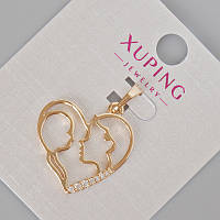 Кулон Xuping "Серце" з білими стразами d-28х21мм+- Позолота 18К купити біжутерію дешево оптом в інтернеті