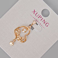 Кулон Xuping "Серце" з білими стразами d-28х13мм+- Позолота 18К купити біжутерію дешево оптом в інтернеті