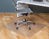 Защитный коврик под офисное кресло 200х125х0.01 см Оскар со скругленными углами Прозрачный для дома и офиса