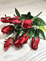 Штучні троянди. Букет штучних троянд ( 46 см, 9 бутонів, червоні), фото 5