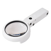 Лупа, збільшувальне скло складне, з підсвічуванням і підставкою, 8 білих світлодіодів, FS75R