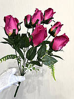 Штучні троянди. Букет штучних троянд ( 46 см, 9 бутонів, бордова), фото 2