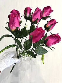 Штучні троянди. Букет штучних троянд ( 46 см, 9 бутонів, бордова)
