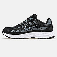 Мужские кроссовки Nike P-6000 Black Grey White, черно-белые замшевые кроссовки найк P-6000