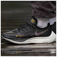 Мужские кроссовки Nike Air ZoomX Vaporfly Next% 2 Black/Metallic Gold, черные кроссовки найк аир зум вапорфлай