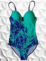 Купальник слитный Fuba 7109 Тильда зеленый(В НАЛИЧИИ ТОЛЬКО 48 50 52 54 56 УКР р-ры), фото 3