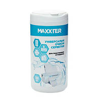Очисні серветки в тубі, для пластикових поверхонь, 100 шт. Maxxter CW-PL100-01 (код 1522611)
