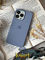 Чехол с закрытым низом на Айфон 13 Про Серый / Silicone Case для iPhone 13 Pro Lavender Grey