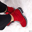 Зимові жіночі черевики із червоної замші 36=23 см, фото 4