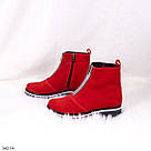 Зимові жіночі черевики із червоної замші 36=23 см, фото 2