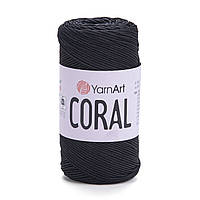 Yarnart CORAL (Ярнарт Корал) № 1902 черный (Пряжа шнур, нитки для вязания)