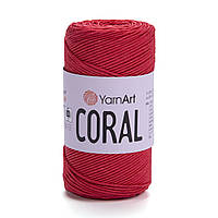 Yarnart CORAL (Ярнарт Корал) № 1907 красный (Пряжа шнур, нитки для вязания)