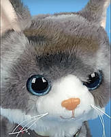 М`яка іграшка Котик, кошеня, інтерактивний, сірий, ходить, співає, реагує на дотик, співає пісні англ, відтворює звуки, у пакеті, фото 5