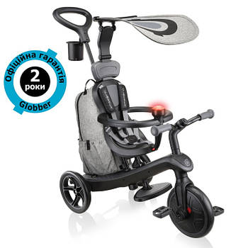 Дитячий велосипед Globber Explorer Trike 4in1 Deluxe Play Black-Grey (чорно-сірий)