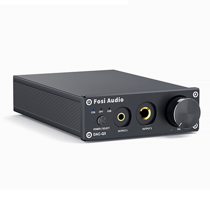 Конвертер звука SPDIF/Coaxial на RCA/3.5/6.35 Fosi Audio DAC-Q5 black, фото 2