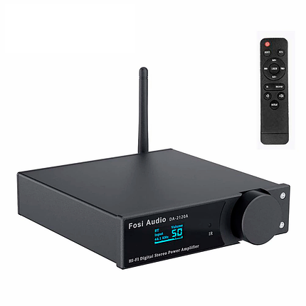 Підсилювач звуку Fosi Audio DA2120A black + блок живлення 24V. Bluetooth 5.0, 2x50W, фото 1