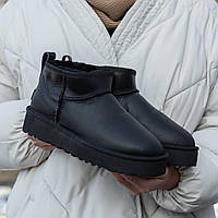 Женская обувь Уги UGG Ultra Mini Mid Platform Black leather