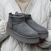 Женская обувь Уги UGG Ultra Mini Platform Grey suede