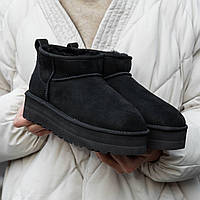 Женская обувь Уги UGG Ultra Mini Platform Black Suede