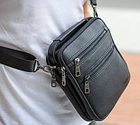 Кожаная мужская сумка-,барсетка через плечо Bexhill BX-14660 черная