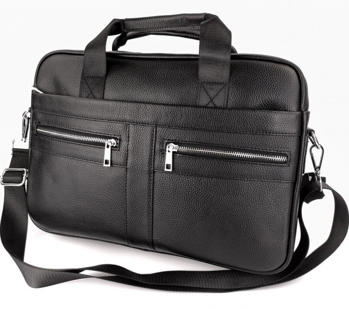 Чоловіча ділова сумка-портфель шкіряний TD-94830 Сумка для ноутбука та документів чорна