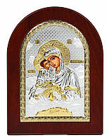 Почаевская Икона Божией Матери 15x21см арочной формы на дереве