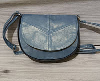Стильная натуральная кожа сумка кросс-боди с регулируемым плечевым ремнем для женщин в темно голубом цвете