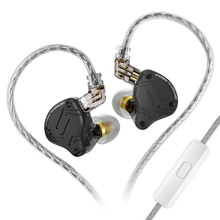 Навушники KZ ZS10 Pro X з мікрофоном black, фото 1