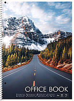 Коледж-блок спіраль А4+ Школярик 80 аркушів у клітинку білий блок A4-080-6502К